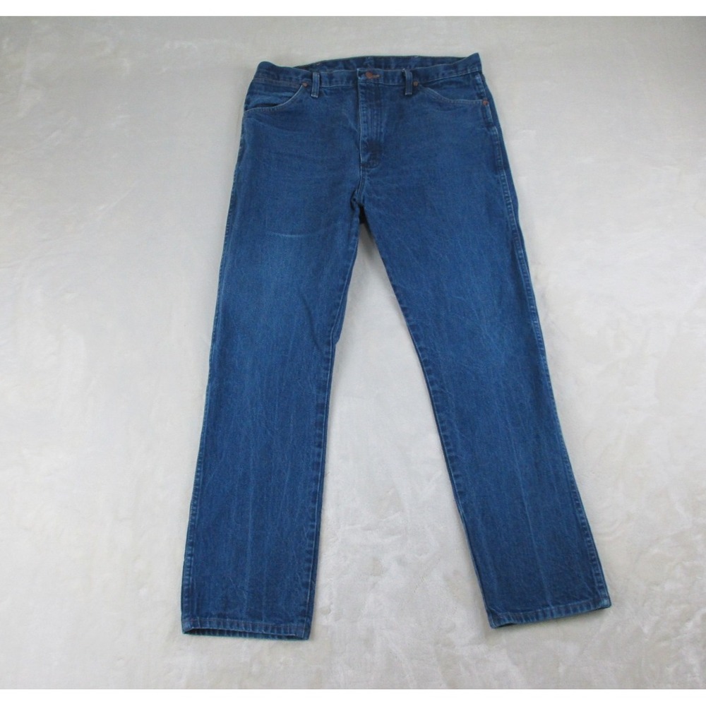 VINTAGE Wrangler Pants Mens‎ 38 Blue Denim Jeans Western 13MWZ Casual 38X32*